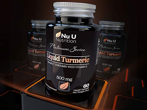 Cápsulas de Cúrcuma Curcumina (Líquidas) con Vitamina D | 185 Veces Más Biodisponibilidad Curcumina NovaSOL® | Curcuma Curcumina Líquida Vegetariana de Calidad Superior de Alta Potencia