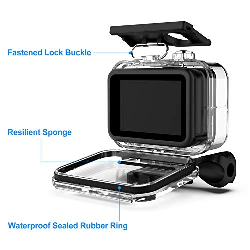 Carcasa Impermeable para GoPro Hero 10/Hero 9 Black, Funda Protectora Submarina 60M/196FT con Accesorios de Montaje para Soporte para la Nueva Cámara de Acción GoPro 10/GoPro 9