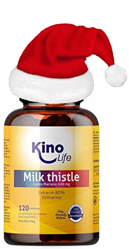 CARDO MARIANO 120 cápsulas | La Dosis Más Alta: 600 mg por cápsula vegana | Extracto 80% de Silimarina | Sin estearato magnesio | Detox + Hígado y Vesícula | Facilita Digestión | Milk Thistle