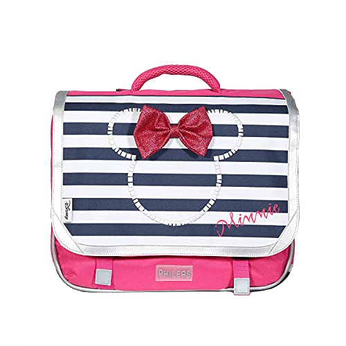 Cartable 38 cm Phileas & Minnie Disney Rose et marine - LE PLUS CONFORTABLE DES CARTABLES - Ergonomie/Confort/Sécurité - Système "Smart Comfort" Bagtrotter