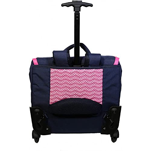 Cartable à roulettes 38 cm Phileas Papillons violet - LE PLUS CONFORTABLE DES CARTABLES - Ergonomie/Confort/Sécurité - Système Smart Comfort Bagtrotter