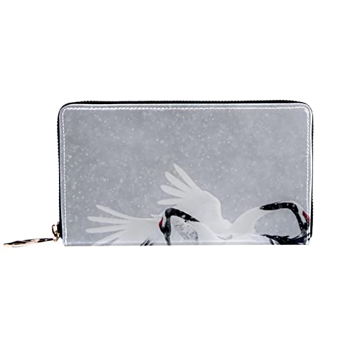 Cartera con cremallera y embrague para teléfono para mujer, grúa, bolso de viaje de cuero, bolso de embrague para tarjetas, organizador de pulseras