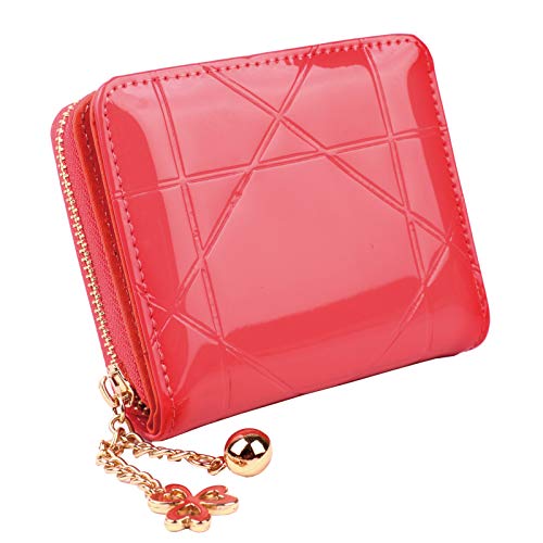 Cartera Mujer Pequeña Billetera Cuero PU Mini Monedero con Bolsillo con Cremallera con 8 Ranuras para Tarjetas Carteras Mujeres Rosa