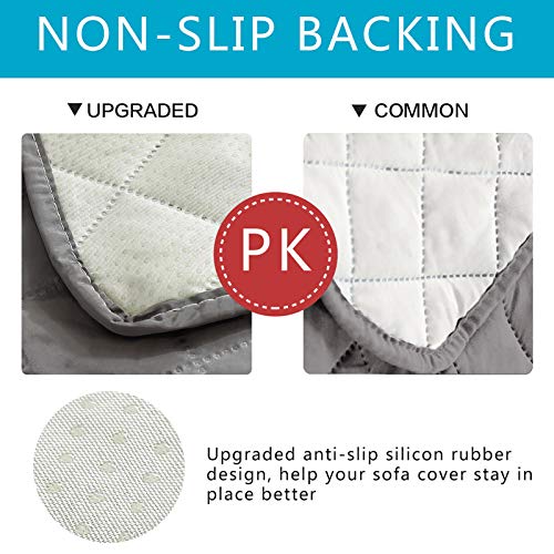 Carvapet Fundas Sofás Impermeable Fundas de Sofá Protector de Mascotas Perros Gatos Antideslizante Cubre Sofá Protector de Muebles (Gris, 2 plazas)