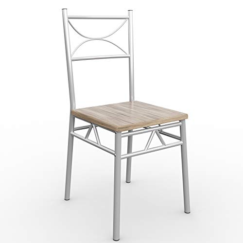 CASARIA Conjunto de 1 Mesa y 4 sillas Berlín Muebles de Cocina y de Comedor Roble Mesa de MDF Resistente 110x70 cm.