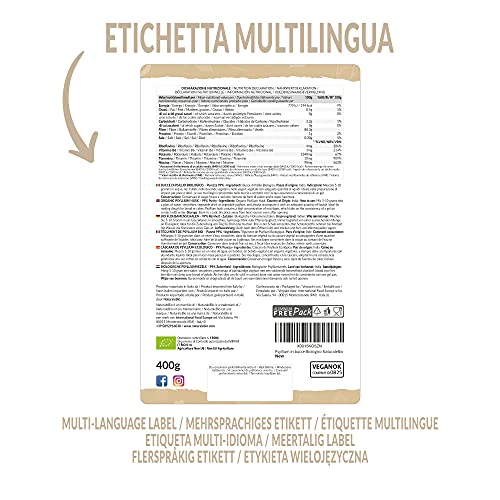 Cáscara de Psyllium Ecológico - 99% Pureza - 400g. Psyllium Husk, Natural y Puro. Cutícula de semillas de Psilio Orgánico, producido en India. Rico en Fibra, para añadir al Agua, Bebidas y Zumos.