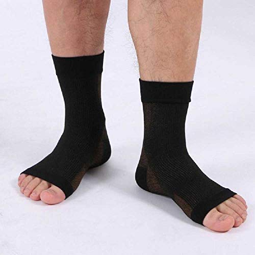 Casiz - Calcetines de compresión multizona para recuperación de lesiones, dolor en las articulaciones, facilita la hinchazón, espolones del talón, tendón de Aquiles L-XL 24 cm 1 par