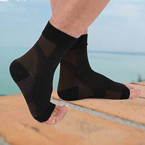 Casiz - Calcetines de compresión multizona para recuperación de lesiones, dolor en las articulaciones, facilita la hinchazón, espolones del talón, tendón de Aquiles L-XL 24 cm 1 par