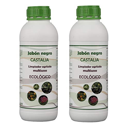 Castalia Jabón Negro Ecológico - Pack 2 de litros Total - Fertilizante e Insecticida de Alta Eficacia contra Mosca Blanca, Araña Roja, Trips, Cochinilla y Pulgón - Jabón Potásico