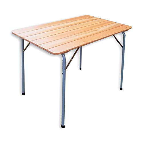 Castelmerlino Mesa plegable al aire libre camping terraza superior alerce 100x60 cm