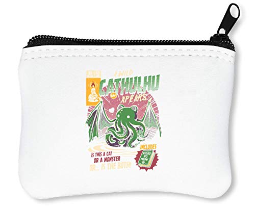 Cathulhu Cthulhu Cat Funny Billetera con Cremallera Monedero Caratera
