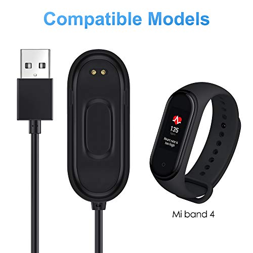 CAVN Cargador Compatible con Xiaomi Mi Band 4, 2 Pack Cable de Carga USB Cargador Adaptador Compatible con Xiaomi Mi Band 4