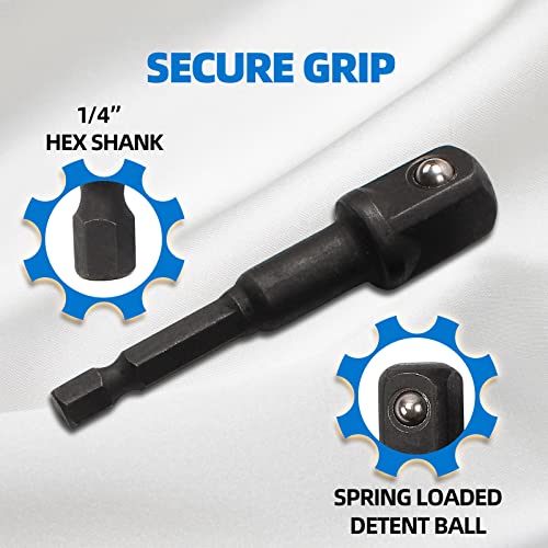 CCLIFE Juego de 17 piezas Adaptador Llave de Impacto Adaptadores para Llaves de Vaso1/4' 3/8' 1/2' 3/4'Junta Universal Impacto