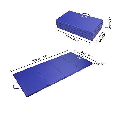CCLIFE ZERRO colchoneta Plegable Gimnasia de Espuma para Gimnasia Yoga Deportiva colchoneta Yoga Plegable 4 Paneles Plegables,Resistente, Antideslizante 180x80x5cm/200x100x5cm