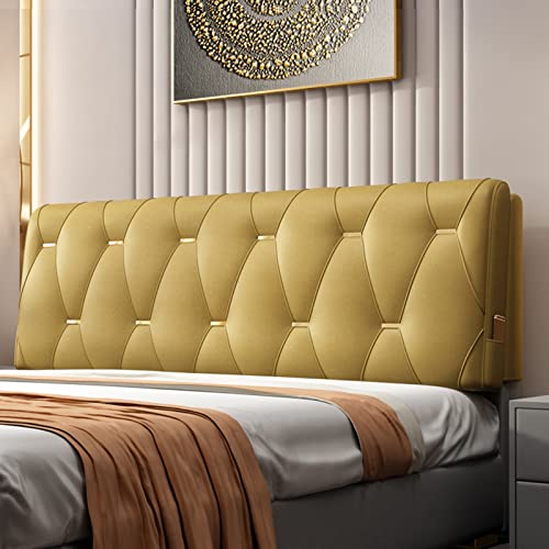 CDDUOLA Cabecero Cojines Respaldo Grande, No Limpiar Paño Tecnológico Cabecera Almohada Lectura, Evitación Colisiones Almohadilla Lumbar por Cuarto Sofá (Color : Brass, Tamaño : 160X60X10CM)