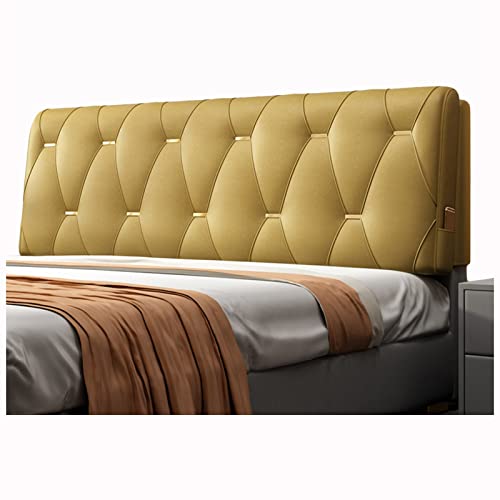 CDDUOLA Cabecero Cojines Respaldo Grande, No Limpiar Paño Tecnológico Cabecera Almohada Lectura, Evitación Colisiones Almohadilla Lumbar por Cuarto Sofá (Color : Brass, Tamaño : 160X60X10CM)