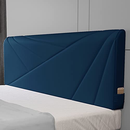 CDDUOLA Cabecero Cojines Respaldo Grande, Sin Lavado PU Almohadilla Lumbar Funda Extraíble, Usado para Hotel Hogar Decorar Almohada Lectura, 7 Colores (Color : Dark Blue, Tamaño : 90X60X10CM)