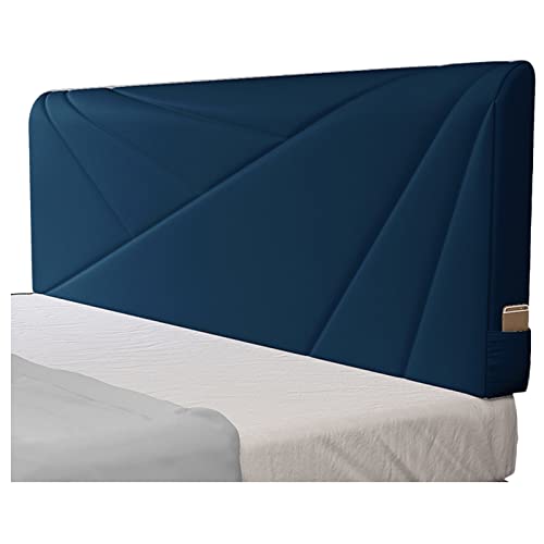 CDDUOLA Cabecero Cojines Respaldo Grande, Sin Lavado PU Almohadilla Lumbar Funda Extraíble, Usado para Hotel Hogar Decorar Almohada Lectura, 7 Colores (Color : Dark Blue, Tamaño : 90X60X10CM)