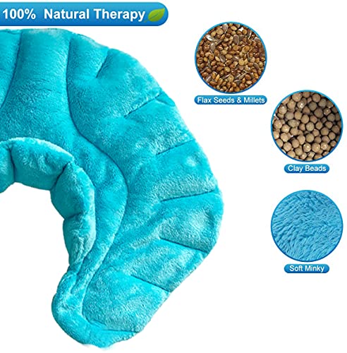 CEASELESLY Almohada cervical calor,Cervicales termico,Almohadilla de calentamiento para cuello y hombros,Esterilla cervical electrica,Alivio de Dolores Muscular (azul)