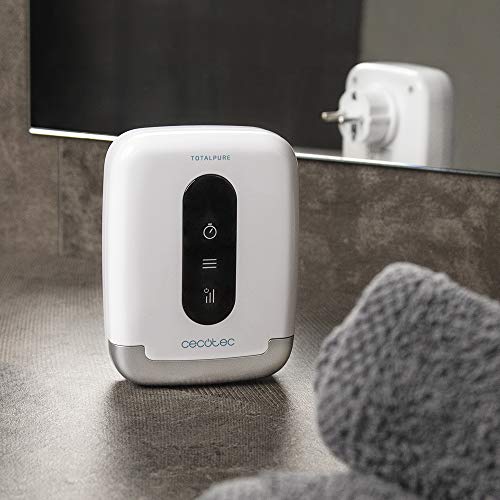 Cecotec Generador de Ozono Doméstico TotalPure 2000 Ozone. 5 W, 100 MG/h, Ideal para baños o despensas, Pantalla, Temporizador, 3 Velocidades de Funcionamiento, Portátil