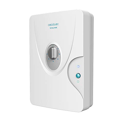 Cecotec Generador de Ozono Doméstico TotalPure 3000 Ozone. 8 W Potencia, Expulsión 600 MG/h, Temporizador hasta 60 min, Incluye 2 Piedras Purificadoras, Luz de Encendido, 25m2