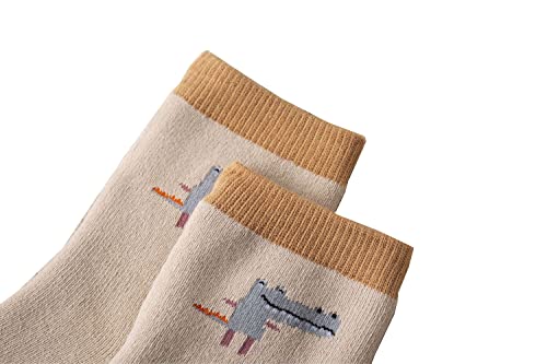 Ceguimos Calcetines Térmicos Invierno para Bebé Niños Pack de 5 Pares, Cocodrilo, 5-8 años