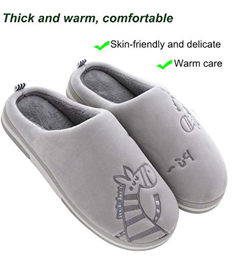 CELANDA Zapatillas de Casa para Mujer Hombre Cálido Zapatos de Estar Otoño Invierno Interior Casa Slippers Suave Algodón Zapatilla, B Gris,41/42 EU = 42/43 Talla Fabricante