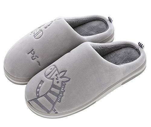 CELANDA Zapatillas de Casa para Mujer Hombre Cálido Zapatos de Estar Otoño Invierno Interior Casa Slippers Suave Algodón Zapatilla, B Gris,41/42 EU = 42/43 Talla Fabricante