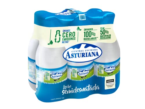 Central Lechera Asturiana Leche Semidesnatada, 6 x 1,5L