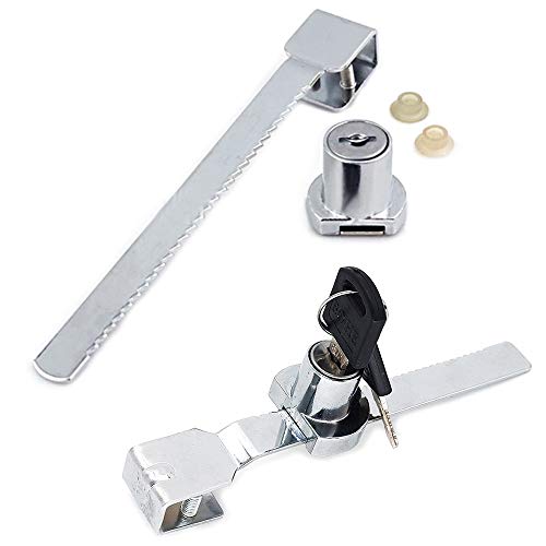 Cerradura Vitrina Cristal, 4pcs Cerradura Vitrina Corredera + 8 llave, Cerradura Vitrina Puerta Cristal, Cerradura Vitrina Terrario de Reptile Vivarium, Cerradura Correderas Puertas Cristal