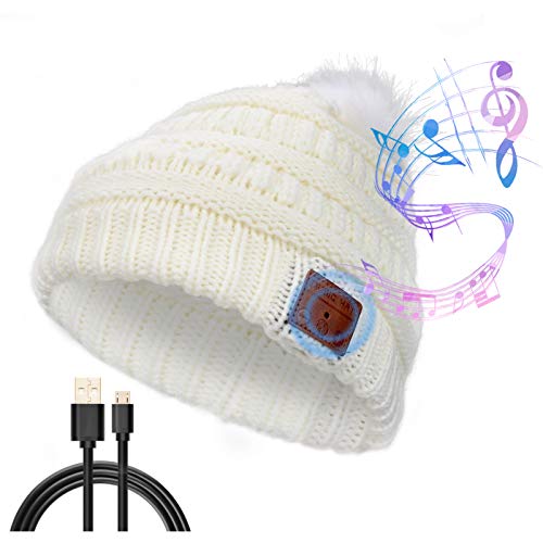 CestMall V5.0 Gorro Bluetooth, Fashion Knit Beanie Gorro Bluetooth Invierno Cálido Música Sombrero Auriculares Auriculares inalámbricos para Correr Esquí Senderismo Deportes de Invierno Ejercicio