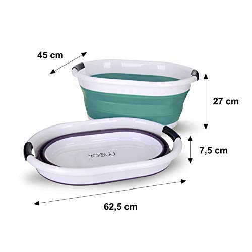 Cesto de lavandería premium, plegable e impermeable | XXL con volumen 76 L | Dimensiones (L x A x H) 62.5 x 45.0 x 27.0 cm (H: 6.5 cm plegado) | Caja de Lavandería (morado)