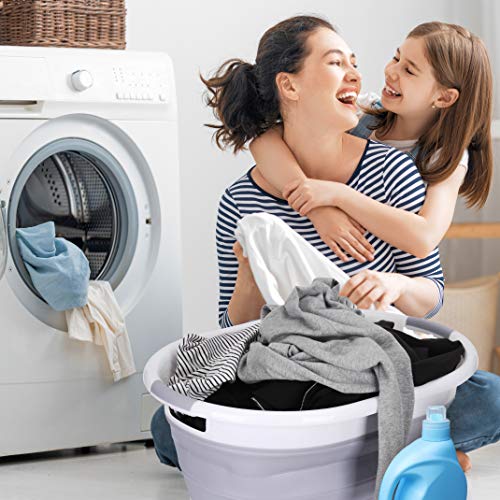 Cesto de lavandería premium, plegable e impermeable | XXL con volumen 76 L | Dimensiones (L x A x H) 62.5 x 45.0 x 27.0 cm (H: 6.5 cm plegado) | Caja de Lavandería (morado)