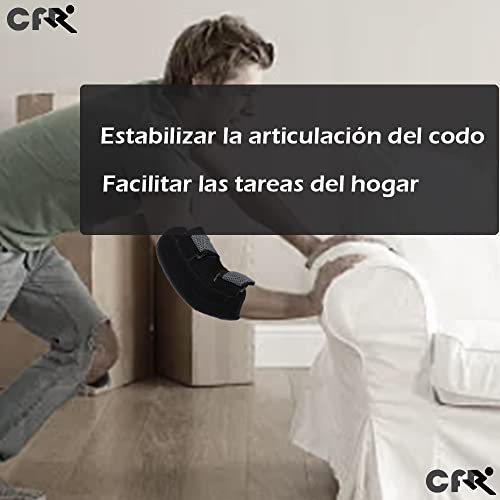 CFR Codera para el Codo con Bisagra, Banda Mágica Ajustable, Protección para el Codo, para la Vida Diaria