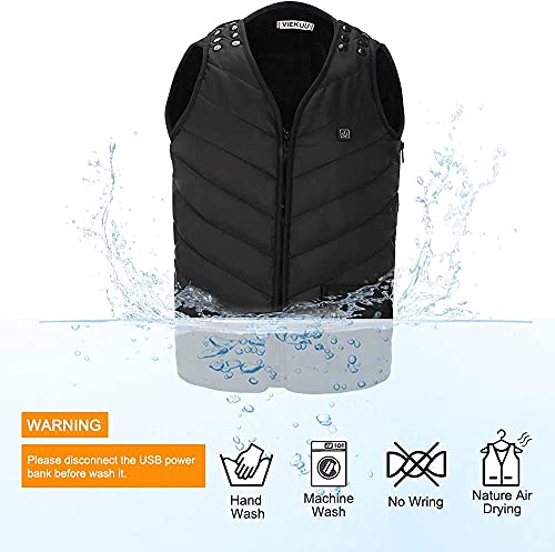 Chaleco Calefactable para Hombre Mujer, Unisex Chaleco Forro Polar sin Mangas con 3 Ajustes de Temperatura, Tamaño Ajustable, Lavable Chaquetas Calefactores Invierno para Moto Pesca Caza Esquí