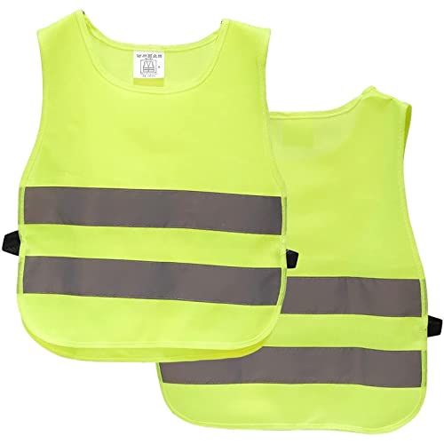 Chaleco reflector para niños – Paquete de 2 chalecos de alta visibilidad, chalecos reflectantes para actividades nocturnas al aire libre o disfraz de trabajadores de la construcción