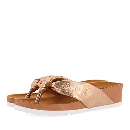 CHANCLAS ESTILO BIO COBRE CON CUÑA PARA MUJER HOARD