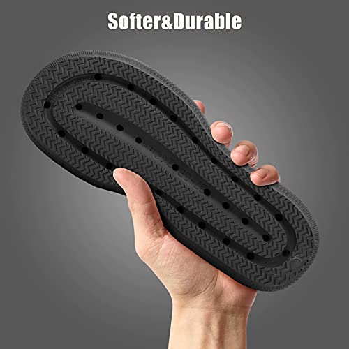 Chanclas Hombre Mujer Zapatilla de Baño Zapatos de Playa Zapatillas de Ducha Verano Antideslizante de Secado rápido Piscina Jardín Pantuflas Suela Gruesa Negro 4041