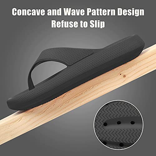 Chanclas Hombre Mujer Zapatilla de Baño Zapatos de Playa Zapatillas de Ducha Verano Antideslizante de Secado rápido Piscina Jardín Pantuflas Suela Gruesa Negro 4041