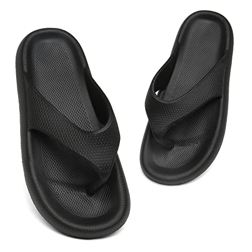 Chanclas Hombre Mujer Zapatilla de Baño Zapatos de Playa Zapatillas de Ducha Verano Antideslizante de Secado rápido Piscina Jardín Pantuflas Suela Gruesa Negro 4041