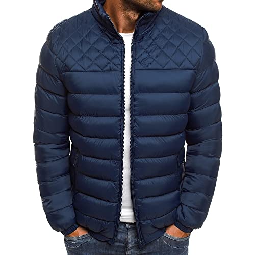 Chaqueta Hombres Ajuste Regular Color Sólido Cuello Alto Chaqueta Hombres Espesar Cálida Invierno Chaqueta Hombres Simplicidad Moda Casual Chaqueta Esquí Hombres Cómoda Chaqueta Impermeable Hombres