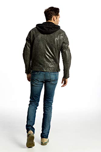Chaqueta Moto Hombre en Cuero Urban Leather '58 GENTS' | Chaqueta Cuero Hombre | Cazadora de Moto de Piel de Cordero | Armadura Removible para Espalda, Hombros y Codos Aprobada CE |Breaker | L