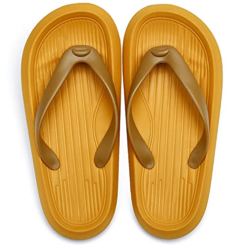 ChayChax Chanclas Hombre Mujer Verano Sandalias de Playa y Piscina Ligero Zapatillas de Ducha Antideslizante（Amarillo,38-39 EU