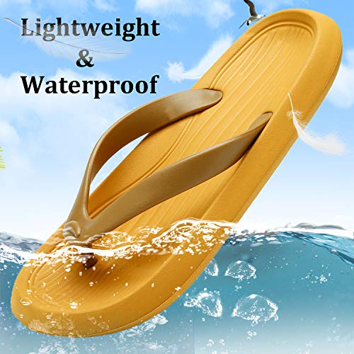 ChayChax Chanclas Hombre Mujer Verano Sandalias de Playa y Piscina Ligero Zapatillas de Ducha Antideslizante（Amarillo,38-39 EU