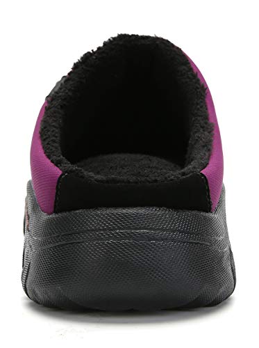 ChayChax Invierno Zapatillas de Estar por Casa para Mujer Hombre Memoria Espuma Pantuflas Antideslizante Impermeable Zapatilla de Interior Exterior Forro Calentar Zuecos, Morado-A, 39 EU
