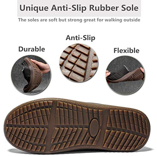 ChayChax Zapatillas de Estar por Casa Hombre Mujer Invierno Pantuflas Cálidas con Pelusa Forro Zapatos para Exterior e Interior Impermeable Antideslizante,Negro -1, 48 EU