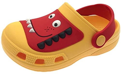 ChayChax Zuecos Unisex Niños Lindo Sandalias de Playa y Piscina Infantil Niña Niño Antideslizante Zapatillas Verano Zapatos de Jardín Agua, Amarillo, 25/26 EU