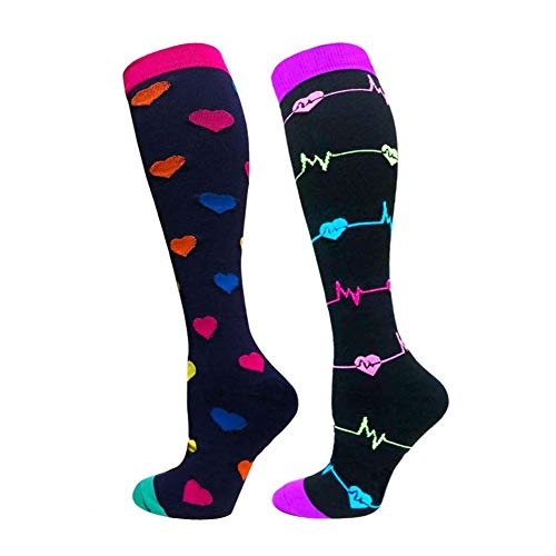 Cheeroyal Calcetines de compresión de 20 a 30 mmHg para hombres y mujeres, ideales para recuperación, enfermeros, correr, maternidad, embarazo, vuelos, viajes, deportes (6+18, S-M)