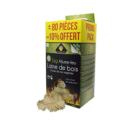 Cheminett 15748-6 Lana de Madera ecológica de Encendido rápido, de Larga duración y Gran Poder calorífico para chimeneas, Estufas, hornos de leña, Beis