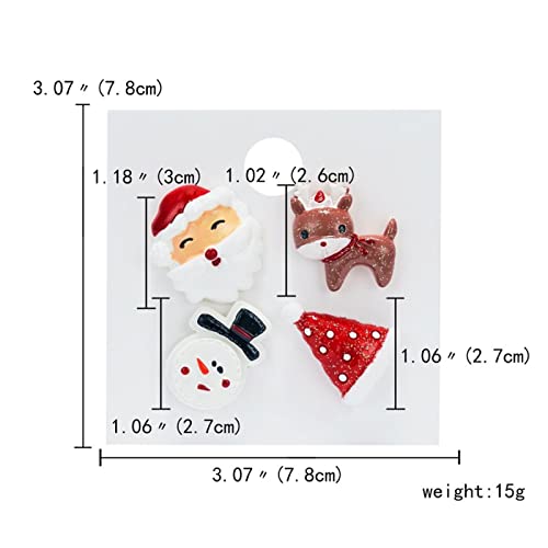 CHHNGPON Broche Conjunto de Broche de la Navidad de Moda con Tarjeta de Papel Santa Claus muletas Alces acrílico muñeco de Nieve Sombrero Navidad Broche Insignias Banderas for Mujer (Metal Color : 4)
